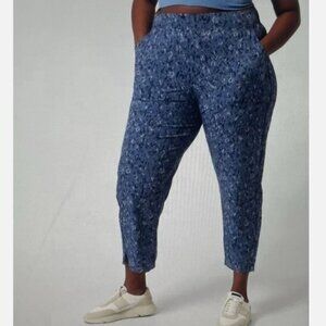 Athleta Pants Brooklyn Camo Ankle Speckle Womens 20 Blue Stretch Comfort Walking